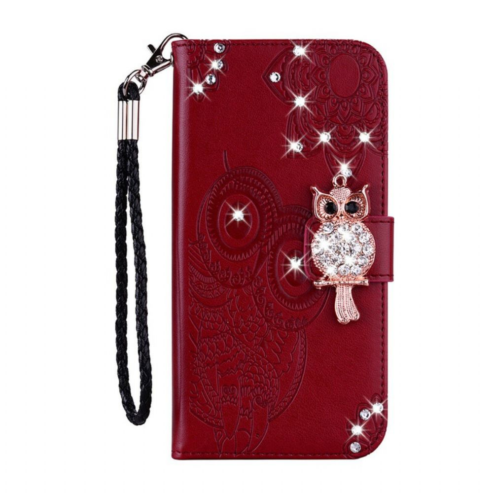 Flip Case Für iPhone 12 Pro Max Eulen-mandala Und Anhänger