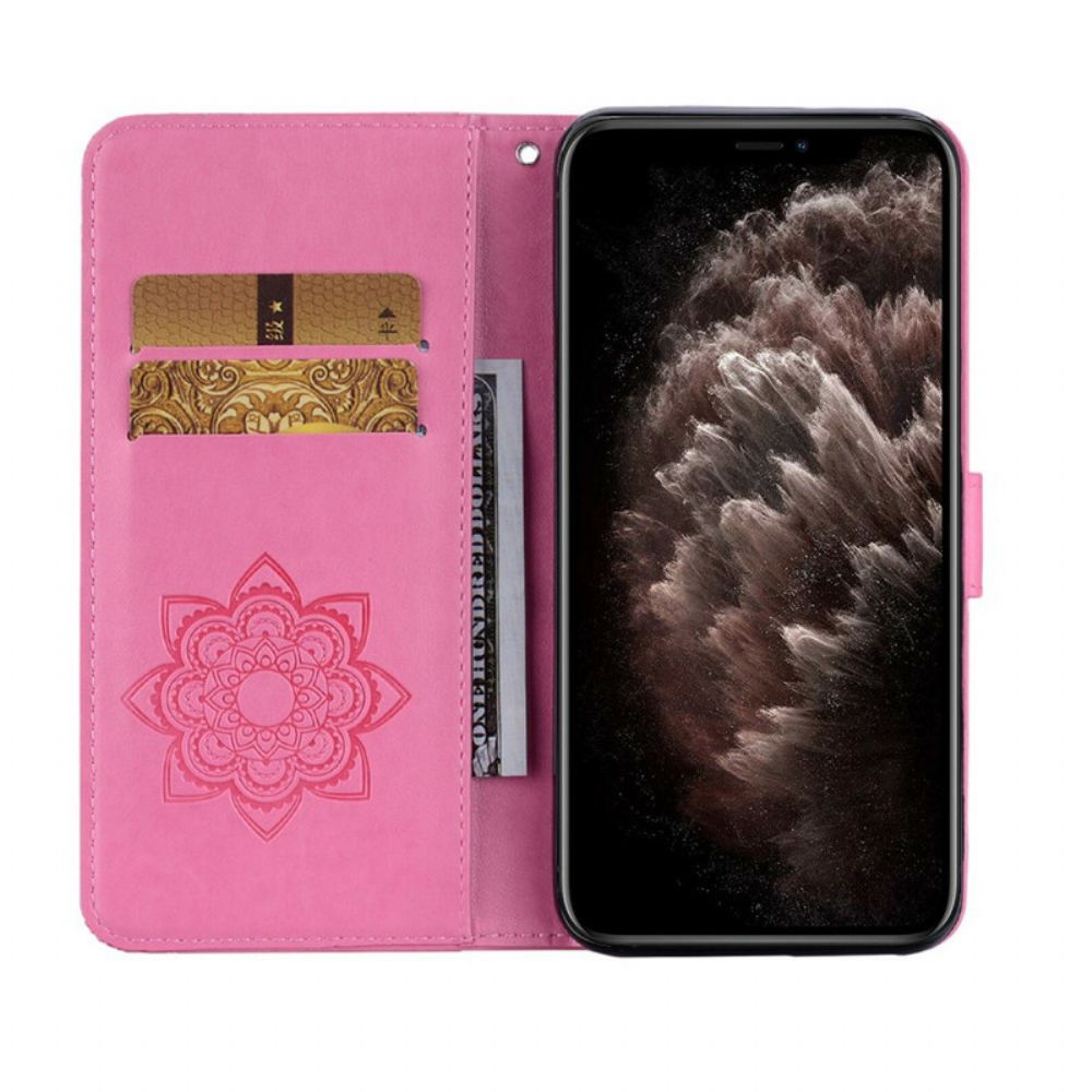 Flip Case Für iPhone 12 Pro Max Eulen-mandala Und Anhänger
