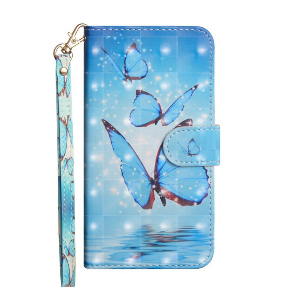 Flip Case Für iPhone 12 Pro Max Fliegende Blaue Schmetterlinge