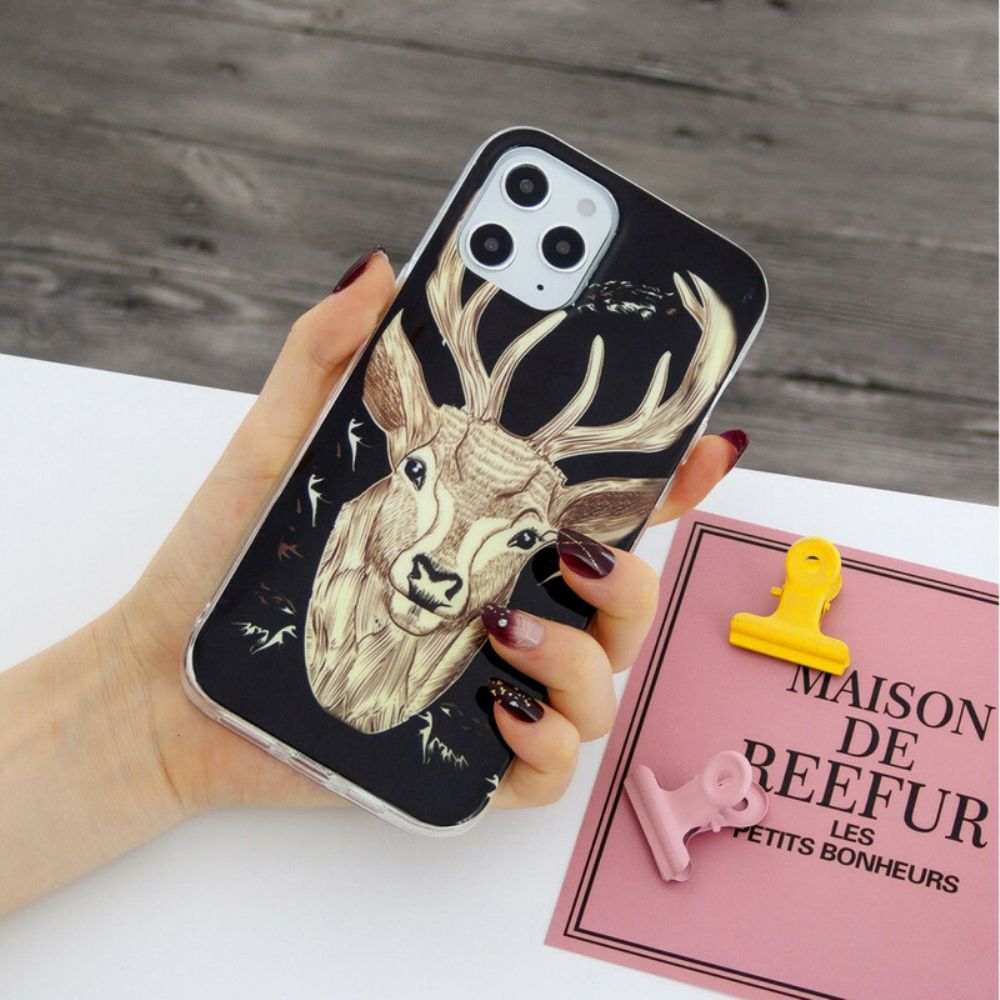 Hülle Für iPhone 12 Pro Max Fluoreszierender Majestätischer Hirsch