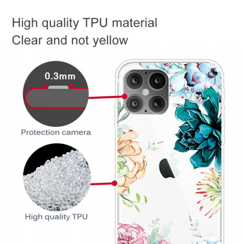 Hülle Für iPhone 12 Pro Max Nahtlose Aquarellblumen