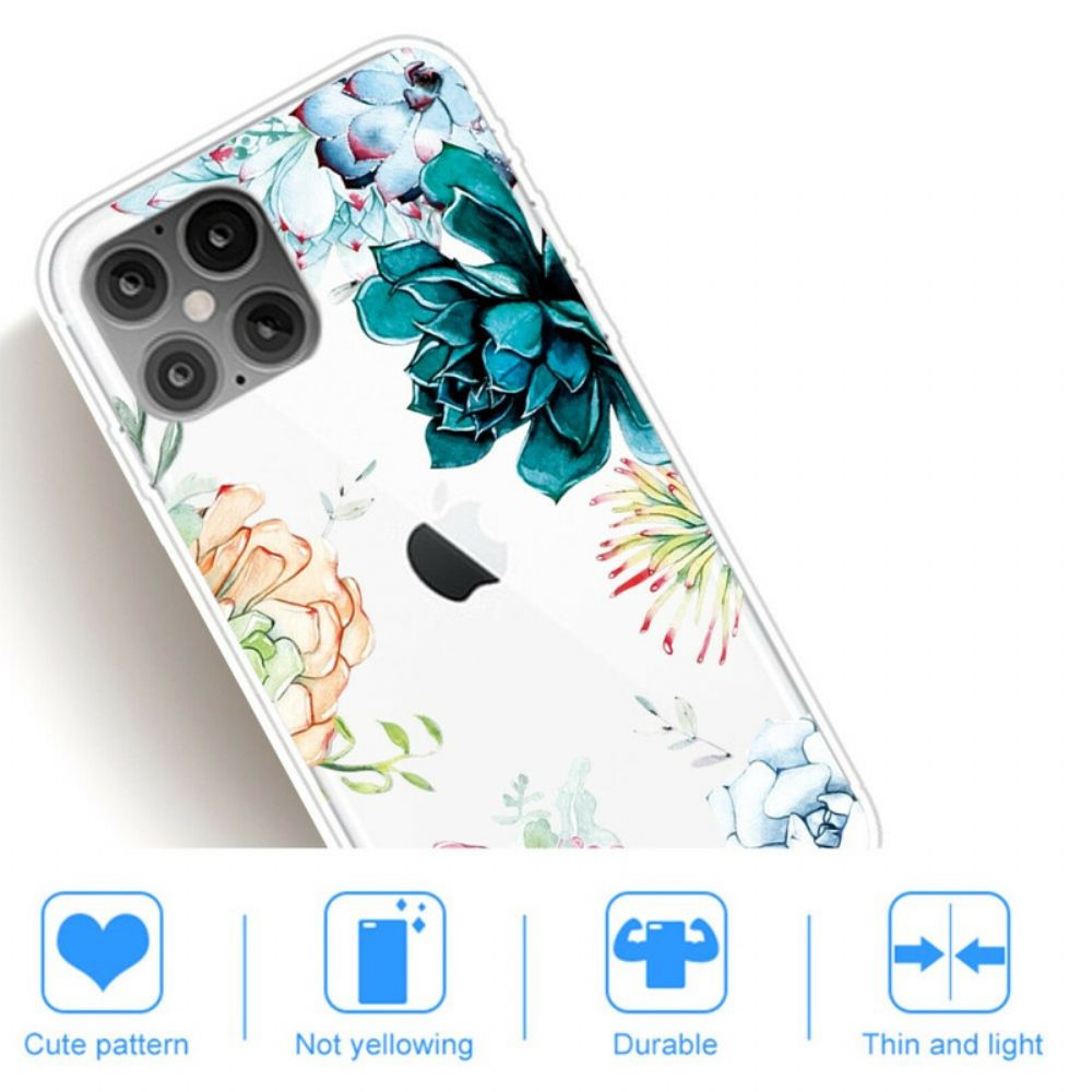 Hülle Für iPhone 12 Pro Max Nahtlose Aquarellblumen