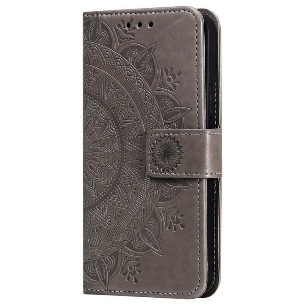 Lederhüllen Für iPhone 12 Pro Max Sonnen-mandala