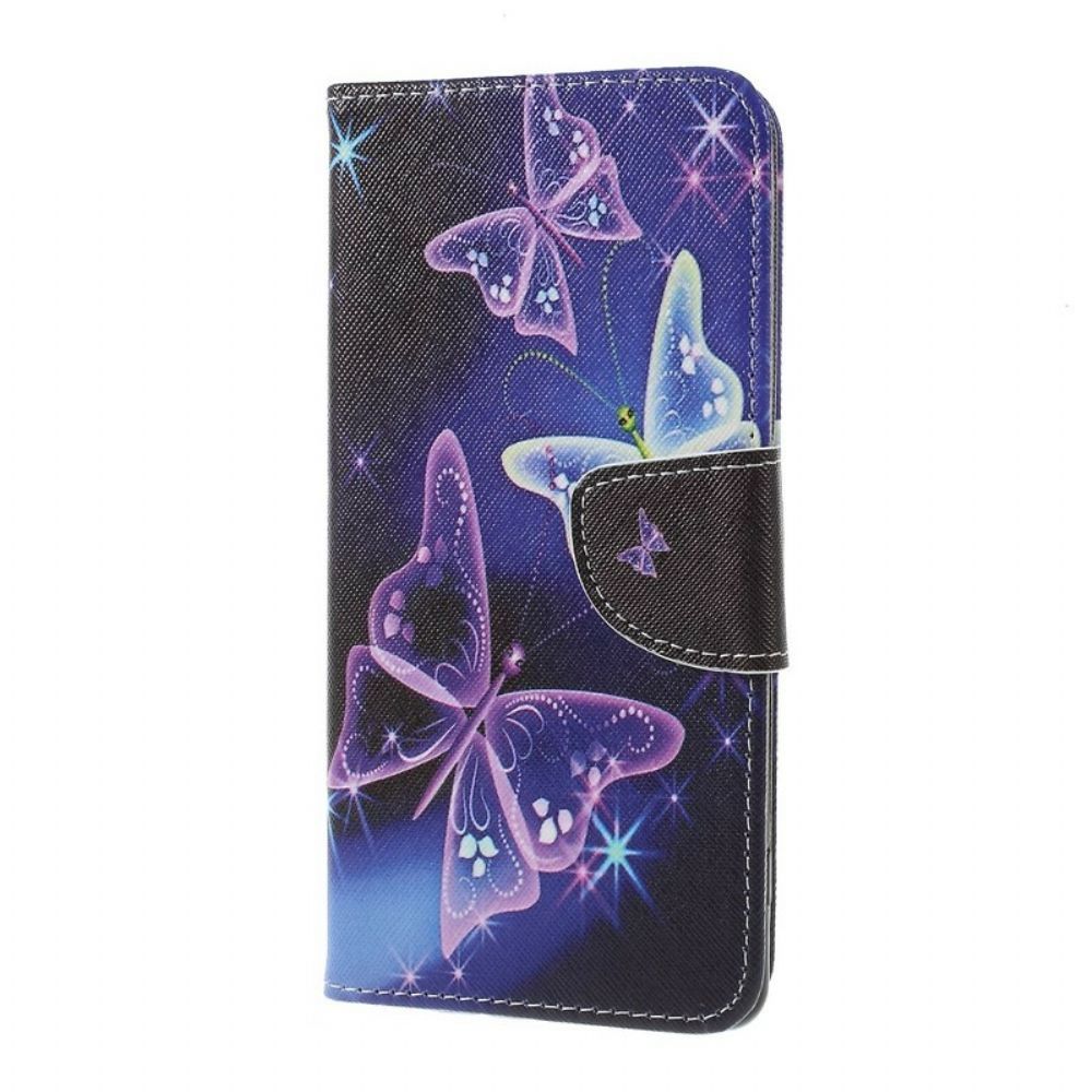 Lederhüllen Für Sony Xperia XZ3 Bunter Schmetterling