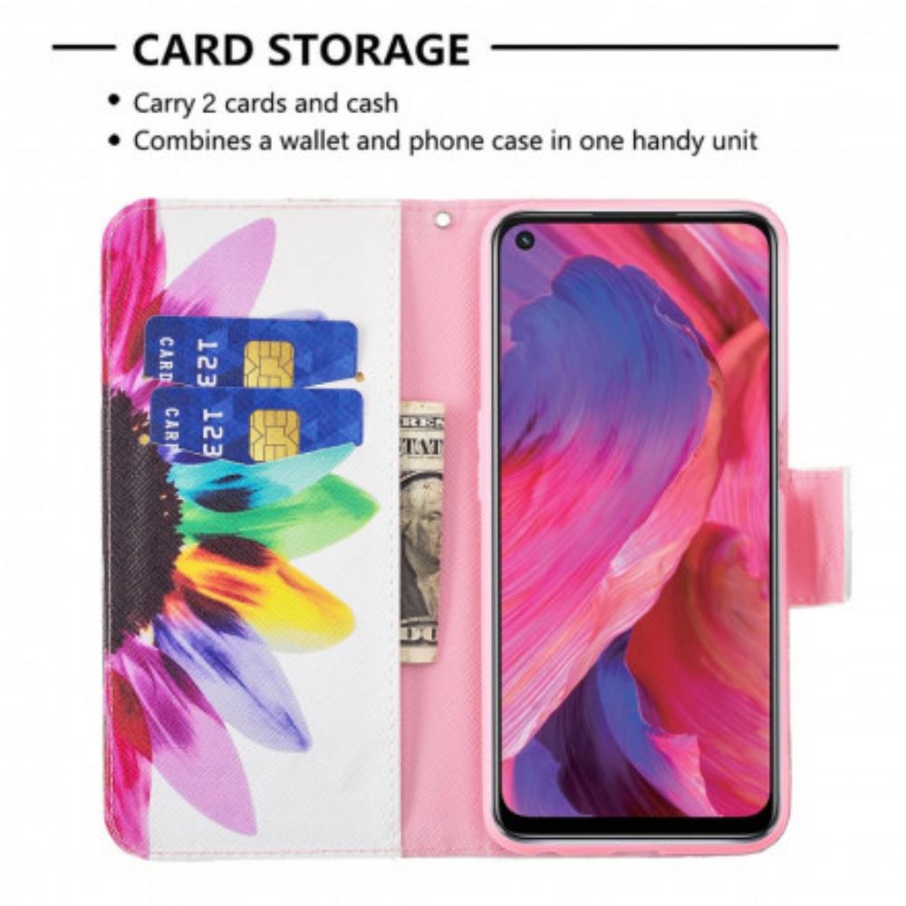 Flip Case Für Oppo A54 5G / A74 5G Aquarell Blume