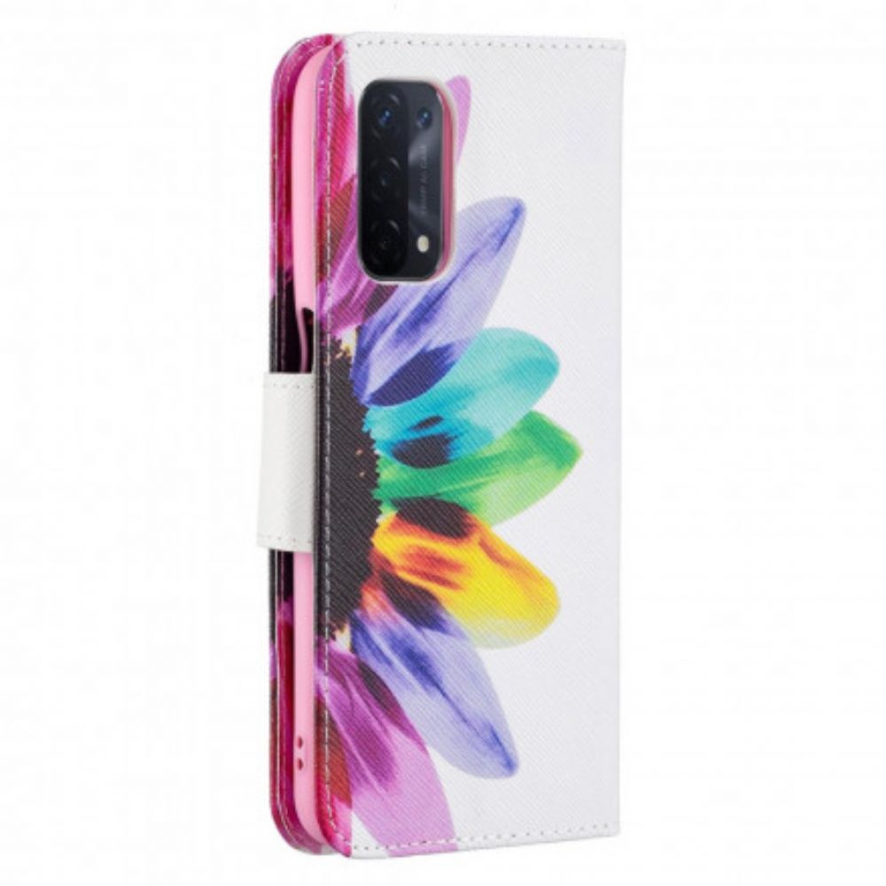 Flip Case Für Oppo A54 5G / A74 5G Aquarell Blume