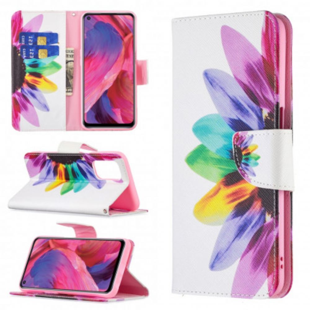 Flip Case Für Oppo A54 5G / A74 5G Aquarell Blume