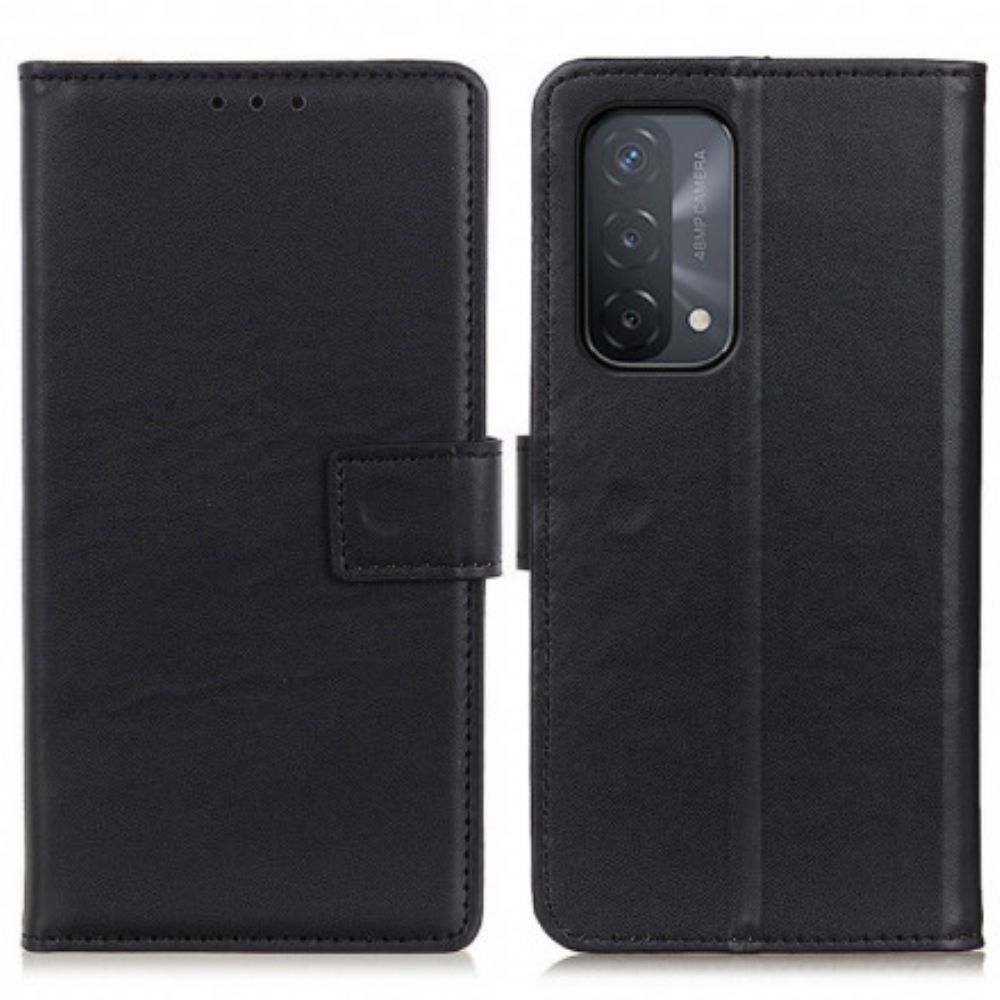 Flip Case Für Oppo A54 5G / A74 5G Einfaches Kunstleder