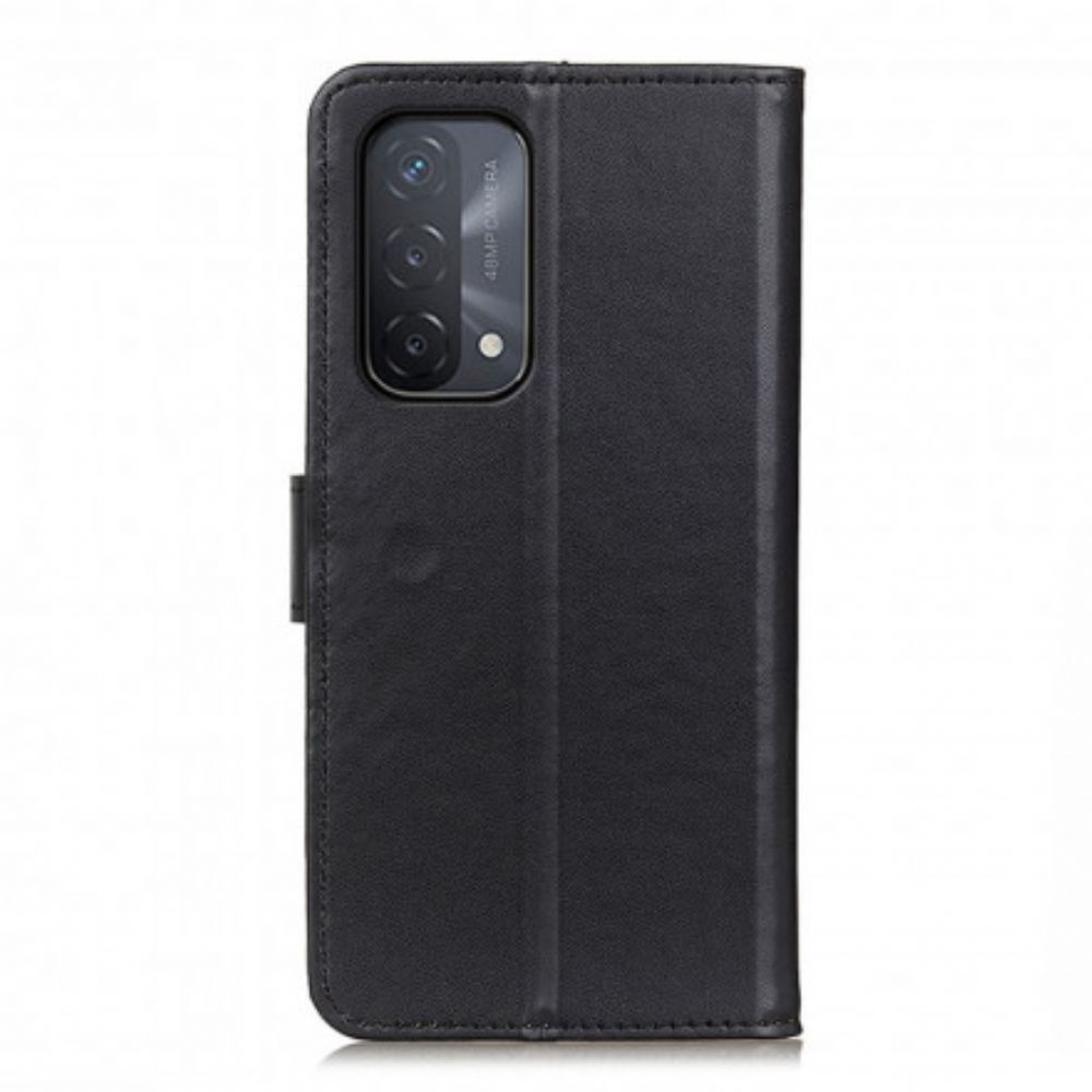 Flip Case Für Oppo A54 5G / A74 5G Einfaches Kunstleder