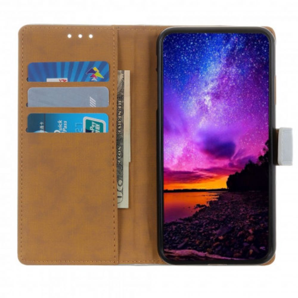 Flip Case Für Oppo A54 5G / A74 5G Einfaches Kunstleder