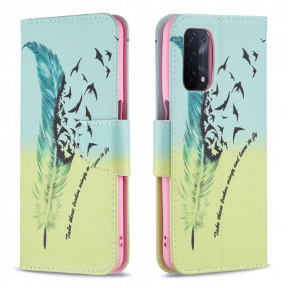 Lederhüllen Für Oppo A54 5G / A74 5G Fliegen Lernen