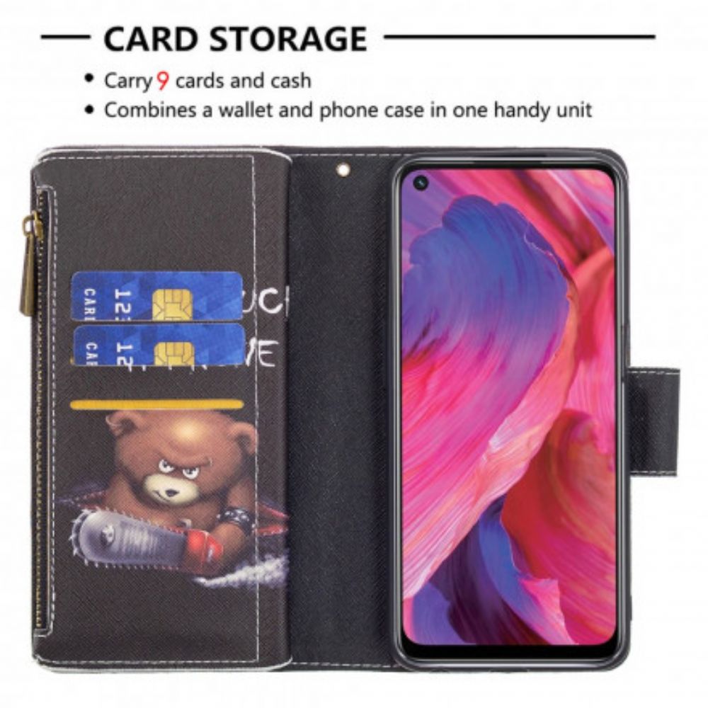Lederhüllen Für Oppo A54 5G / A74 5G Tasche Mit Reißverschluss