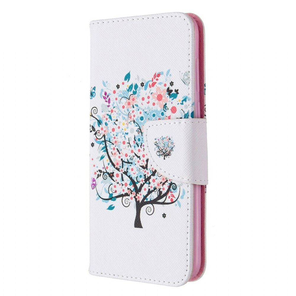 Flip Case Für Huawei Y5p Blumiger Baum