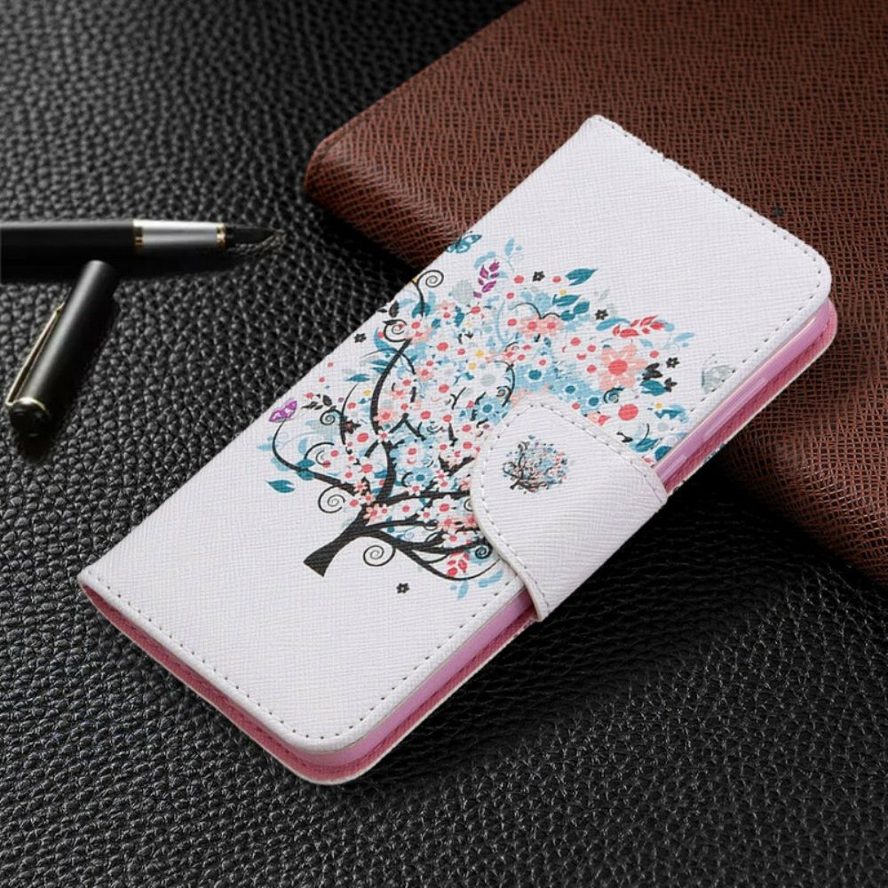 Flip Case Für Huawei Y5p Blumiger Baum