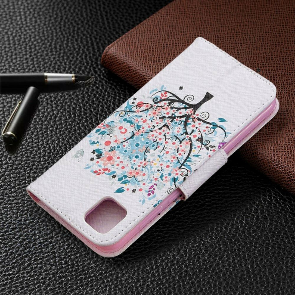 Flip Case Für Huawei Y5p Blumiger Baum