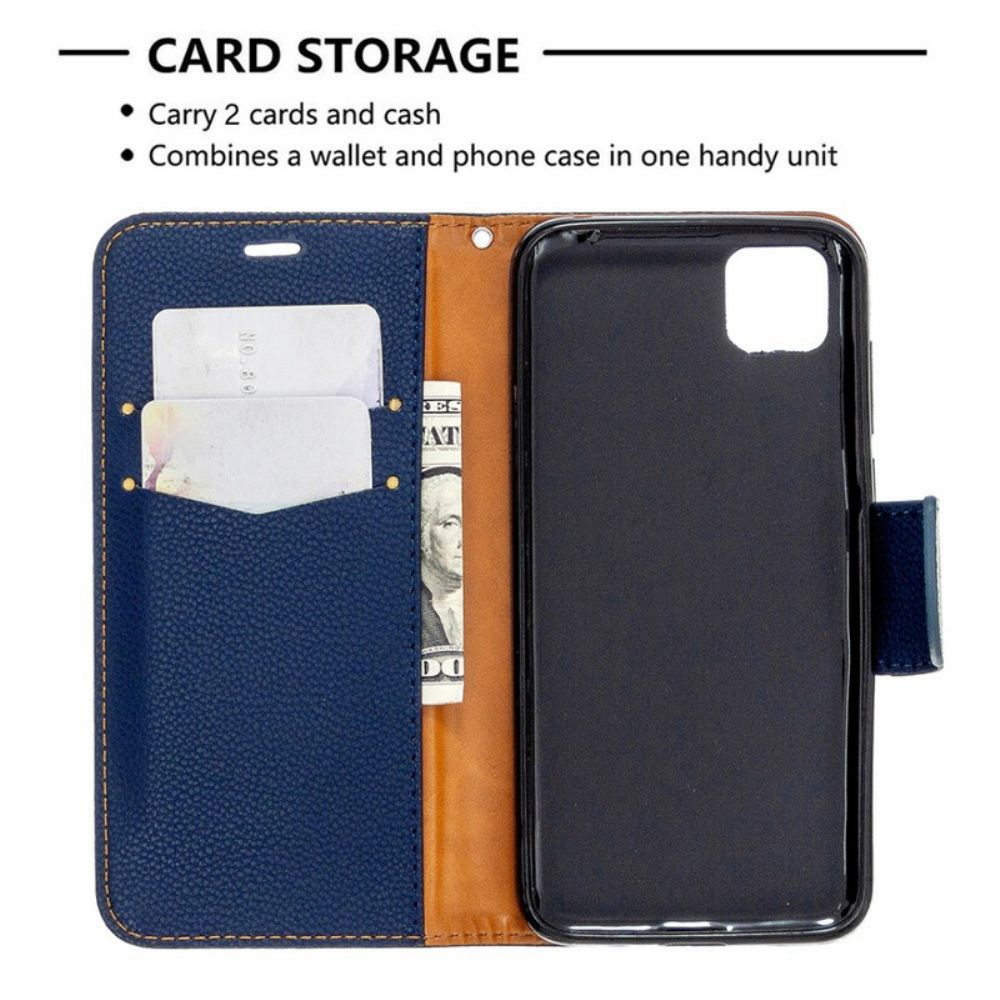 Lederhüllen Für Huawei Y5p Flip Case Litschi-klappe Schräg
