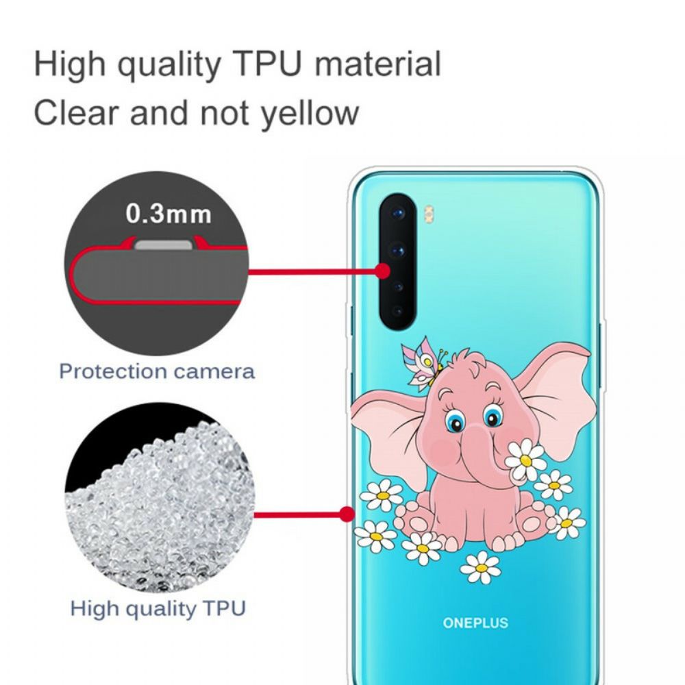 Handyhülle Für OnePlus Nord Rosa Elefant Transparent