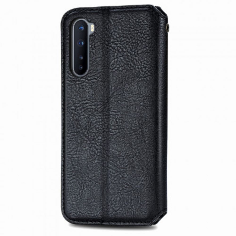 Schutzhülle Für OnePlus Nord Flip Case Ledereffekt Mit Rautenstruktur