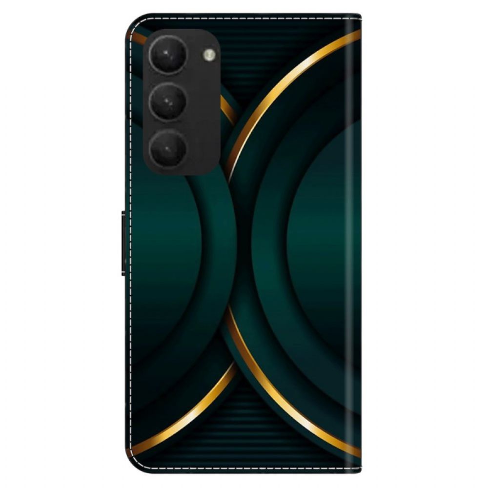 Lederhüllen Für Samsung Galaxy S24 Plus 5g Goldener Umriss