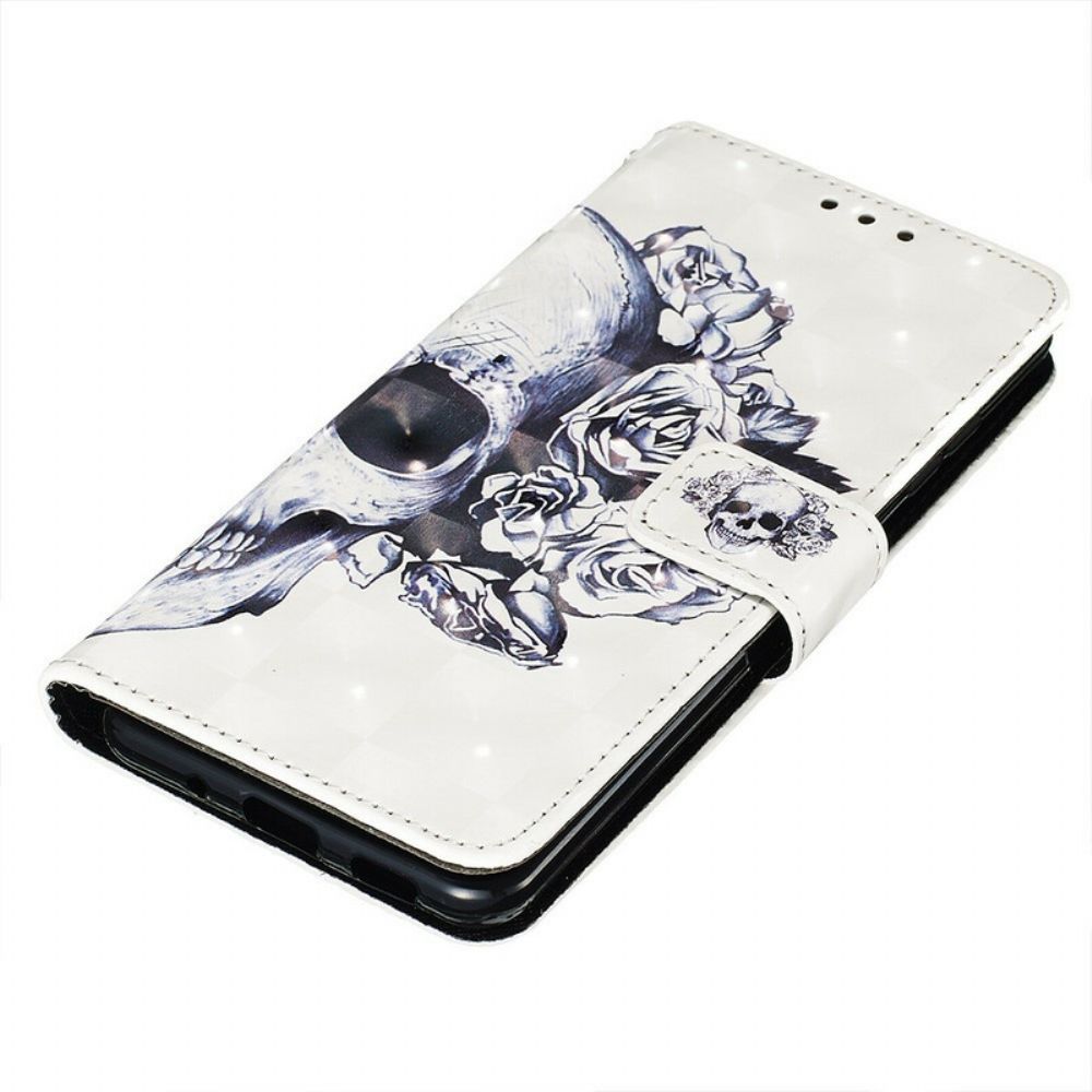 Flip Case Für Samsung Galaxy S20 Blumenschädel
