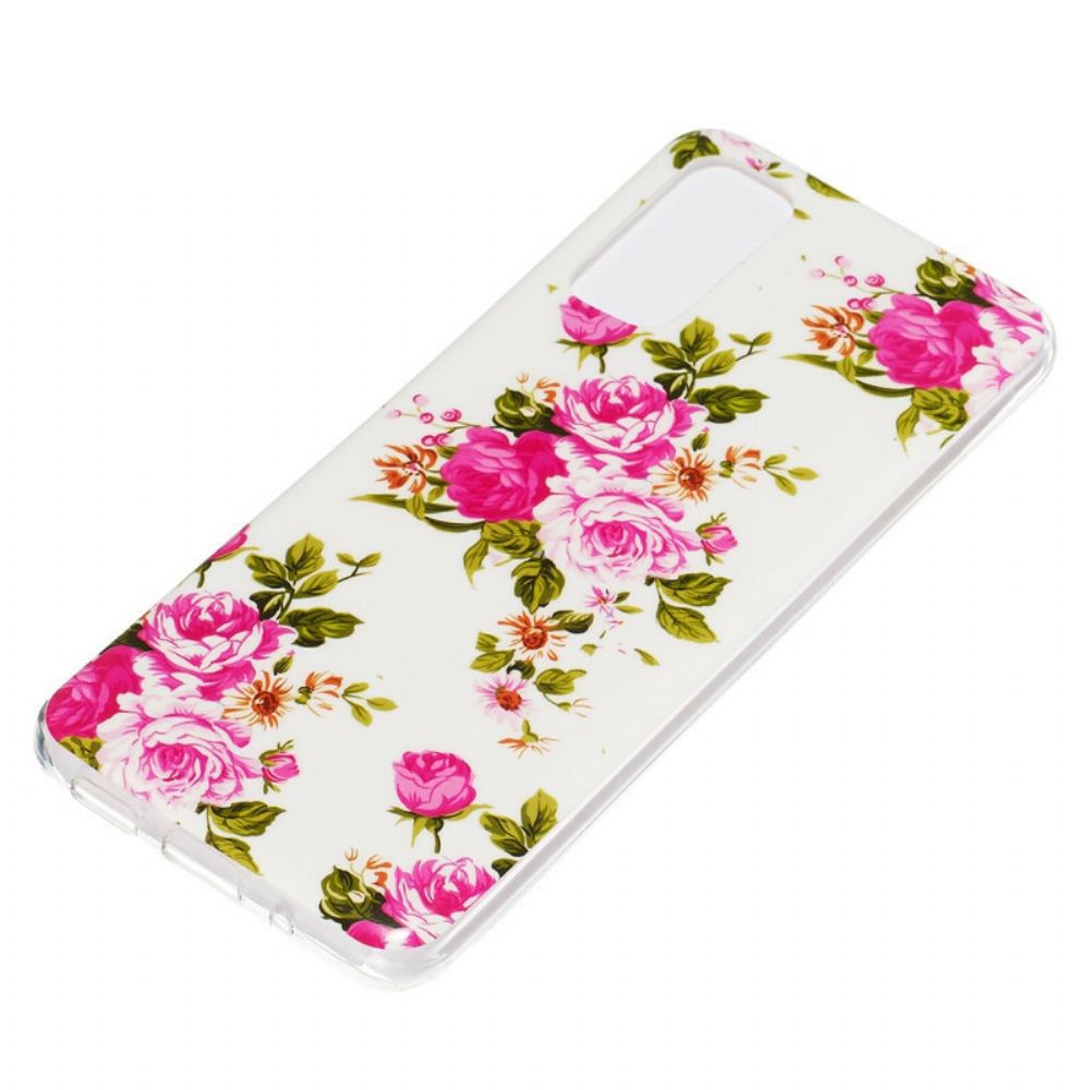 Handyhülle Für Samsung Galaxy S20 Fluoreszierende Freiheitsblumen