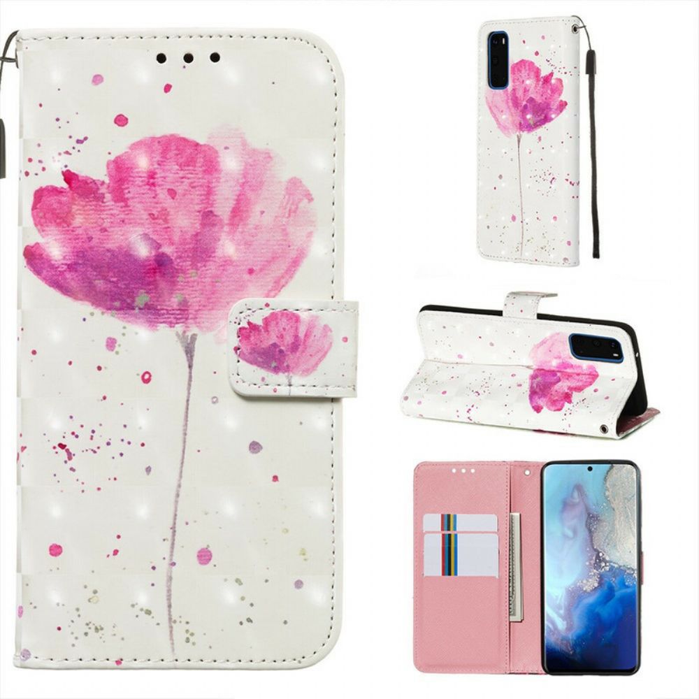 Handyhülle Lederhüllen Für Samsung Galaxy S20 Wasserfarbenes Halfter