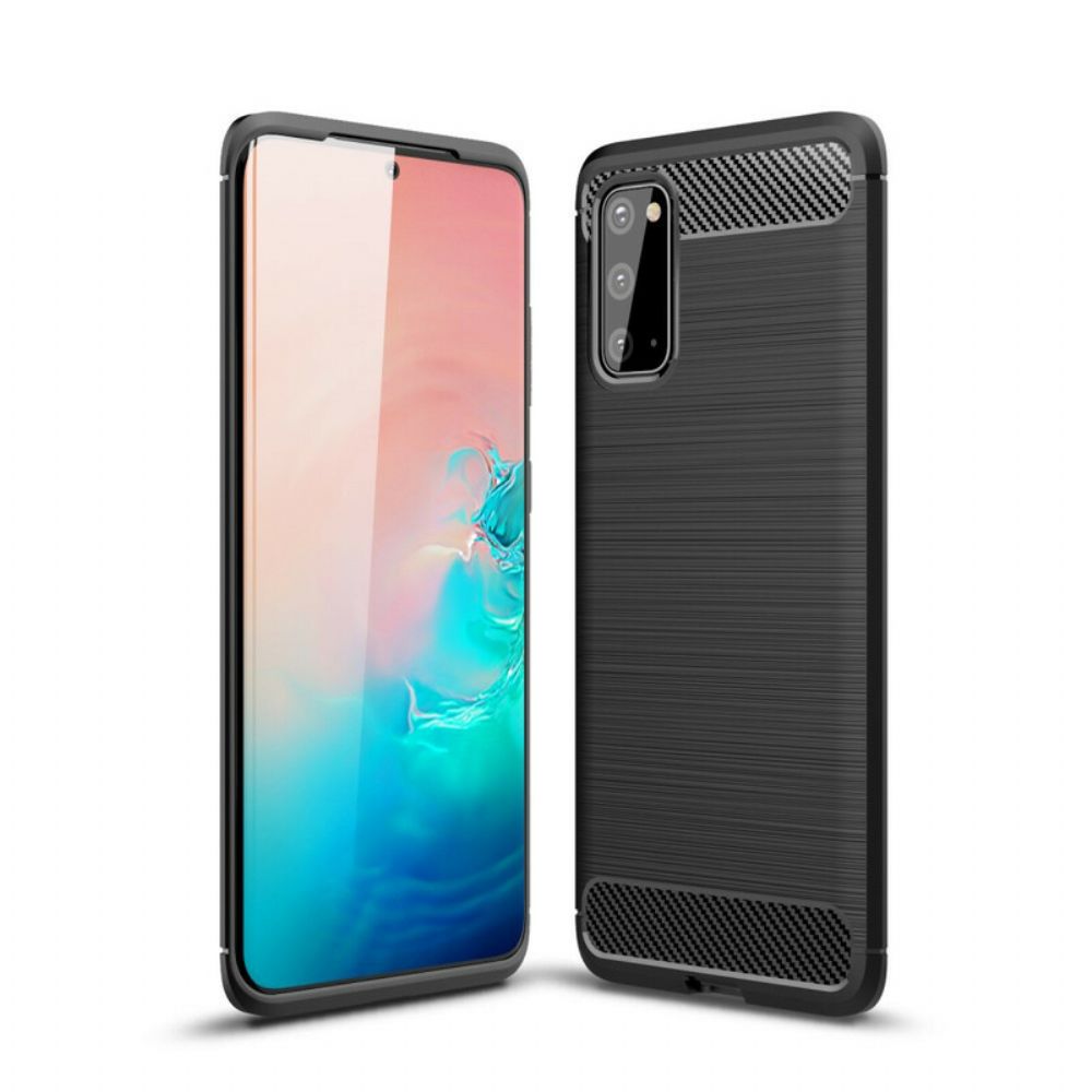 Hülle Für Samsung Galaxy S20 Gebürstete Kohlefaser