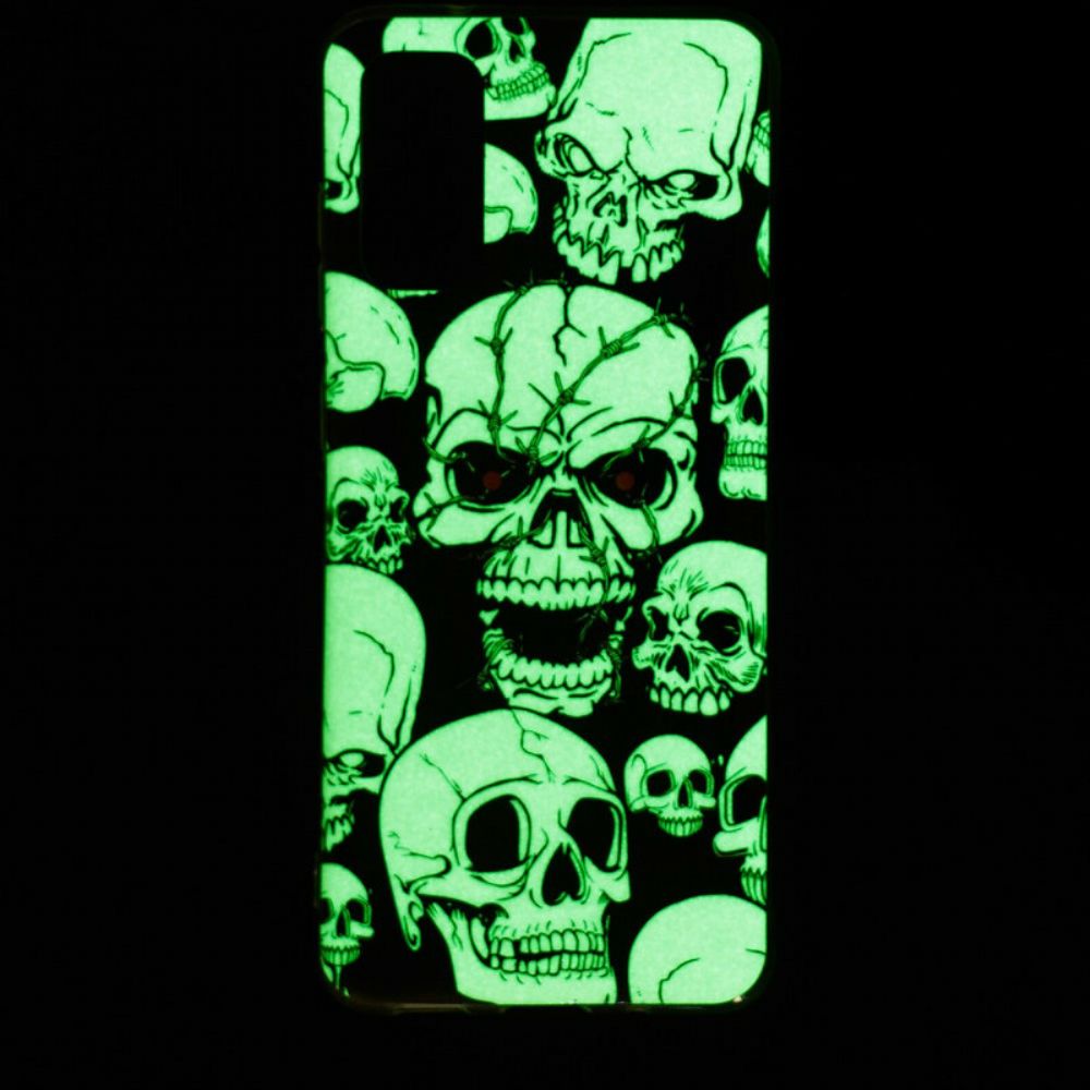 Hülle Für Samsung Galaxy S20 Vorsicht Vor Fluoreszierenden Schädeln