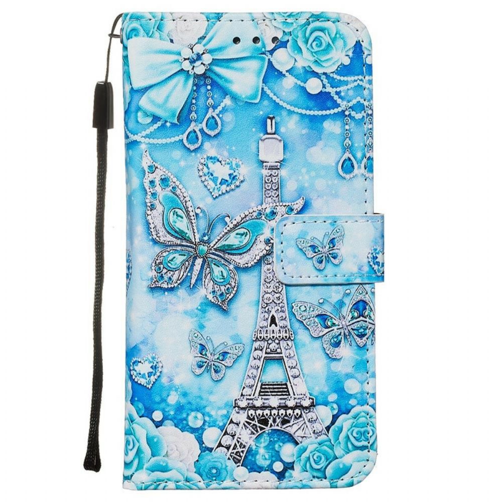 Lederhüllen Für Samsung Galaxy S20 Mit Kordel Schmetterlingsarmband Eiffelturm