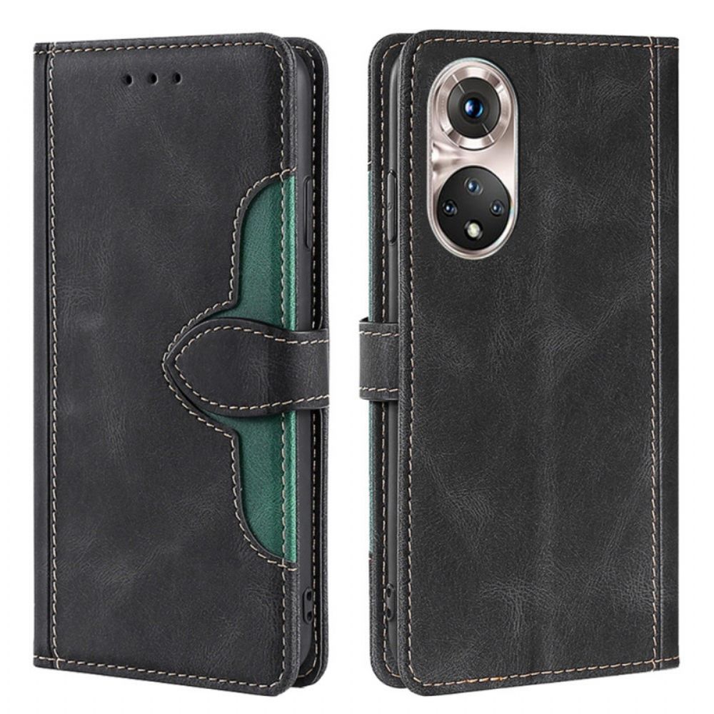 Lederhüllen Für Huawei Nova 9 Pro / Honor 50 Pro Stylisches Zweifarbiges Kunstleder