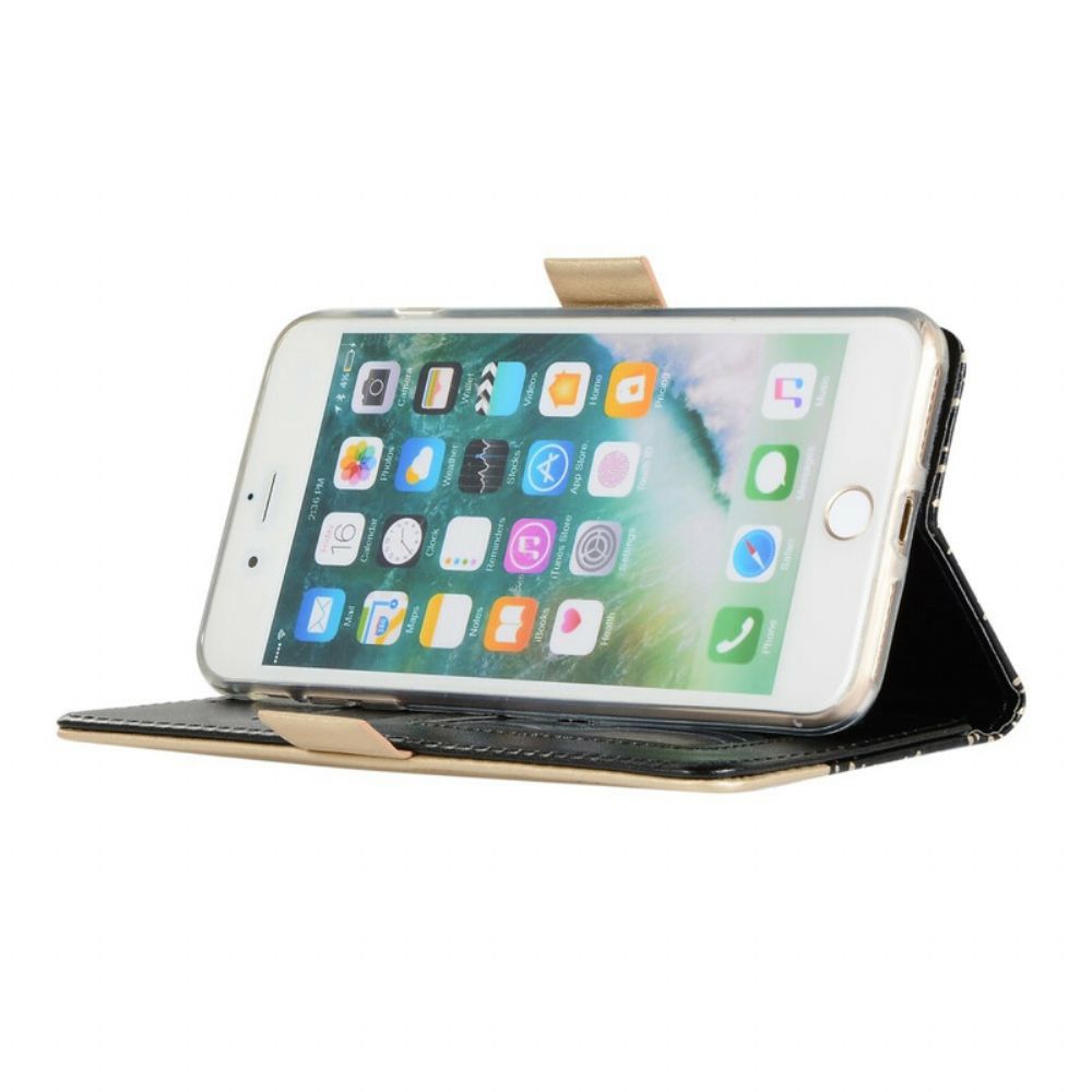 Flip Case Für iPhone 8 Plus / 7 Plus Mit Kordel Geldbörse Mit Riemchen Aus Spitze