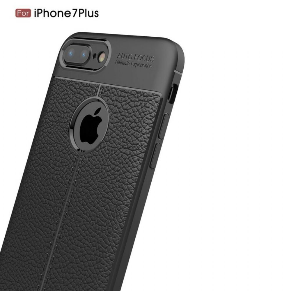 Hülle Für iPhone 8 Plus / 7 Plus Doppellinie Litschi-leder-effekt