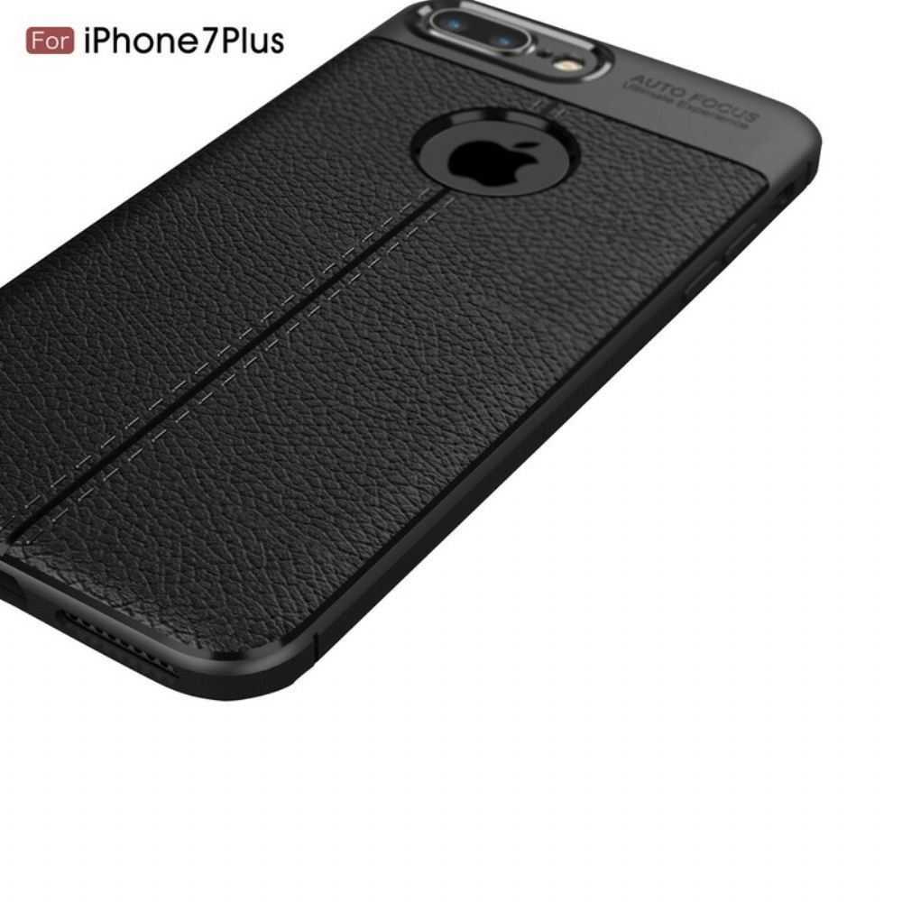 Hülle Für iPhone 8 Plus / 7 Plus Doppellinie Litschi-leder-effekt