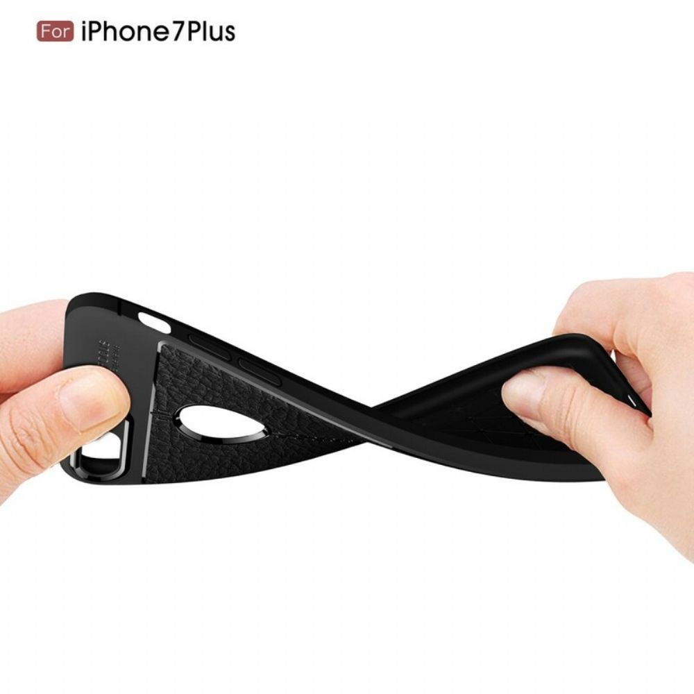 Hülle Für iPhone 8 Plus / 7 Plus Doppellinie Litschi-leder-effekt