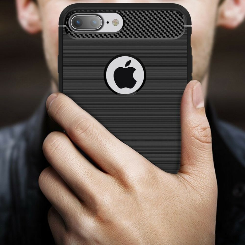 Hülle Für iPhone 8 Plus / 7 Plus Ultragebürstete Karbonfaser