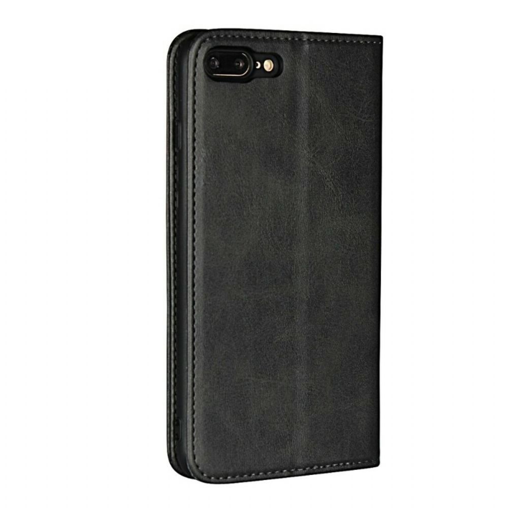 Schutzhülle Für iPhone 8 Plus / 7 Plus Flip Case Nähte Aus Hochwertigem Kunstleder