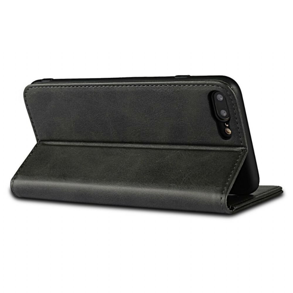 Schutzhülle Für iPhone 8 Plus / 7 Plus Flip Case Nähte Aus Hochwertigem Kunstleder