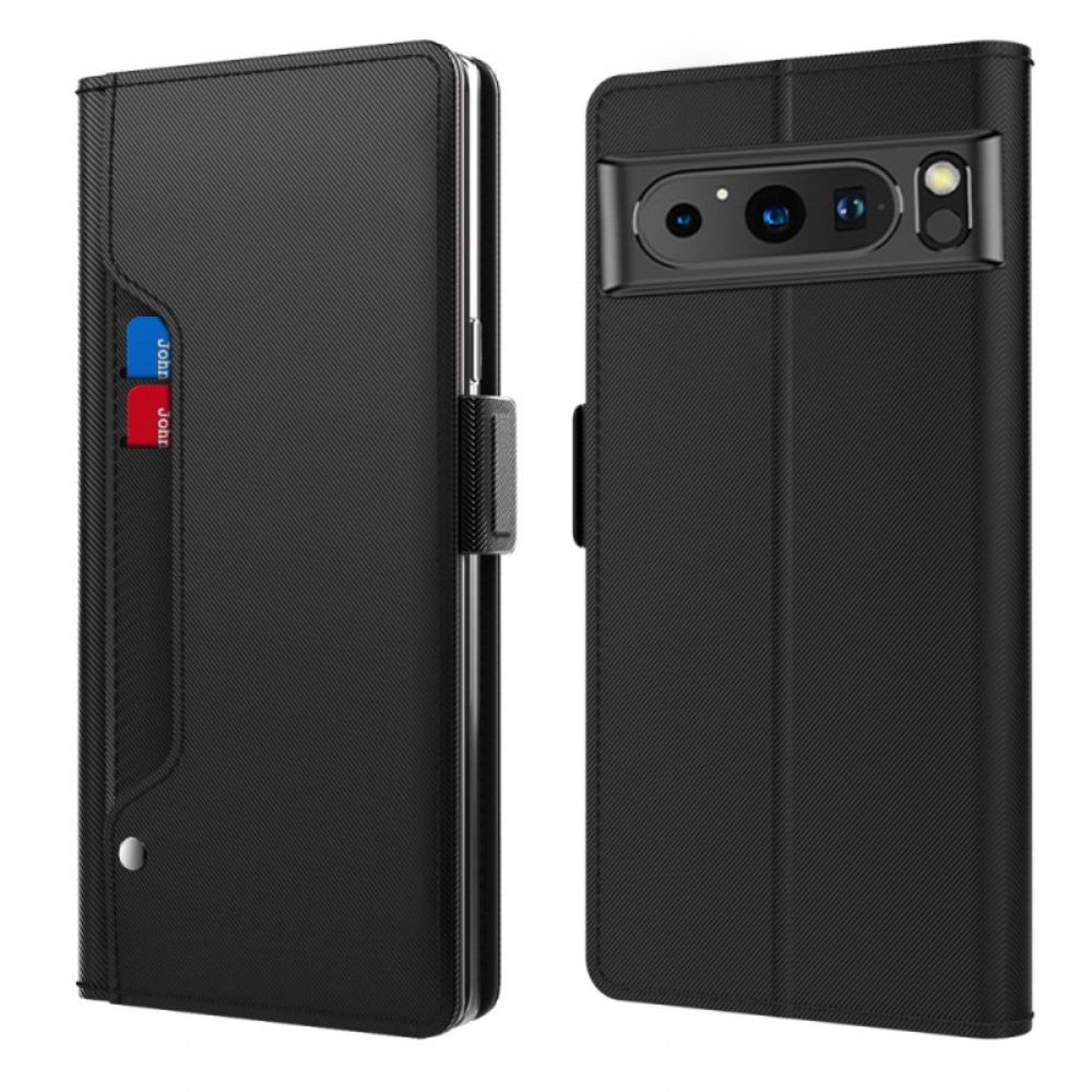 Lederhüllen Google Pixel 8 Handyhülle Spiegel Und Abnehmbarer Kartenhalter