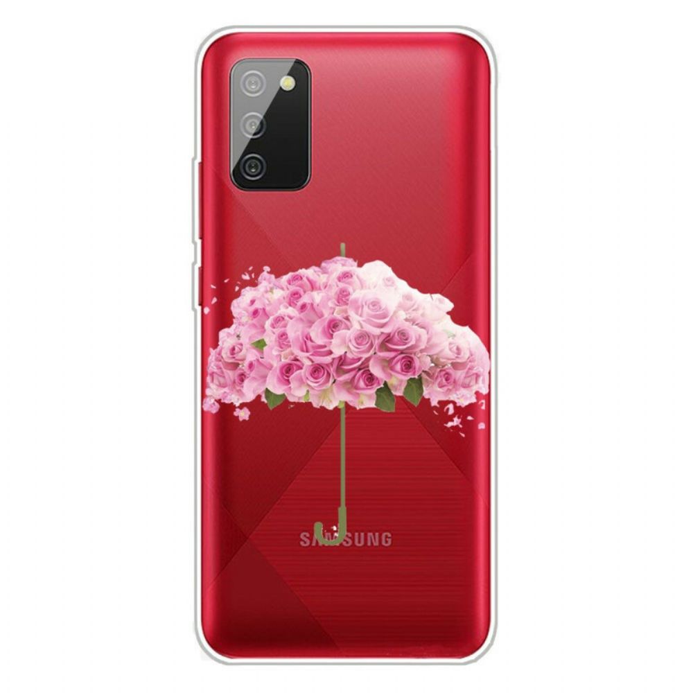 Hülle Für Samsung Galaxy A02s Rosen Regenschirm