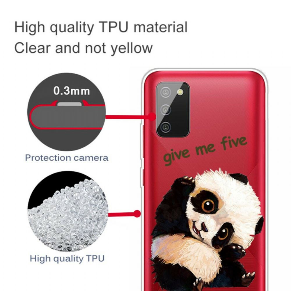 Hülle Für Samsung Galaxy A02s Transparenter Panda Gib Mir Fünf