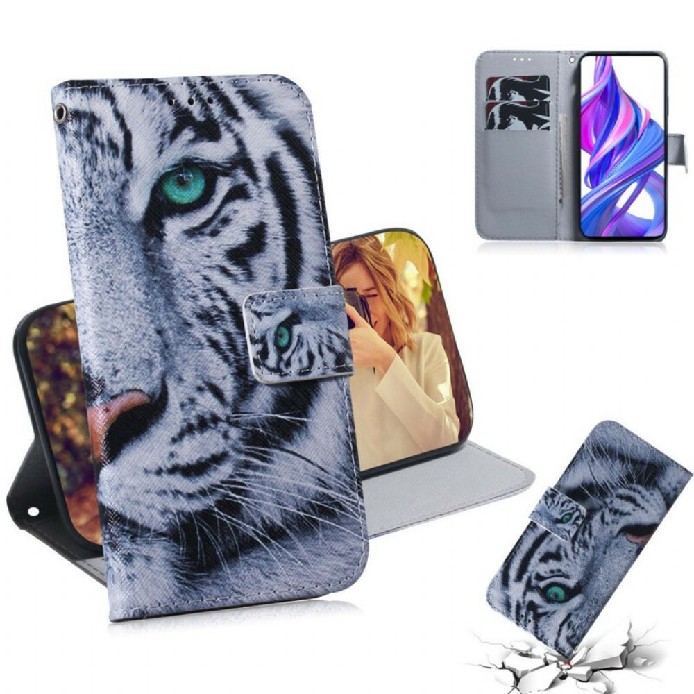 Flip Case Für Huawei P Smart Pro / Honor 9X Pro Weißer Tiger