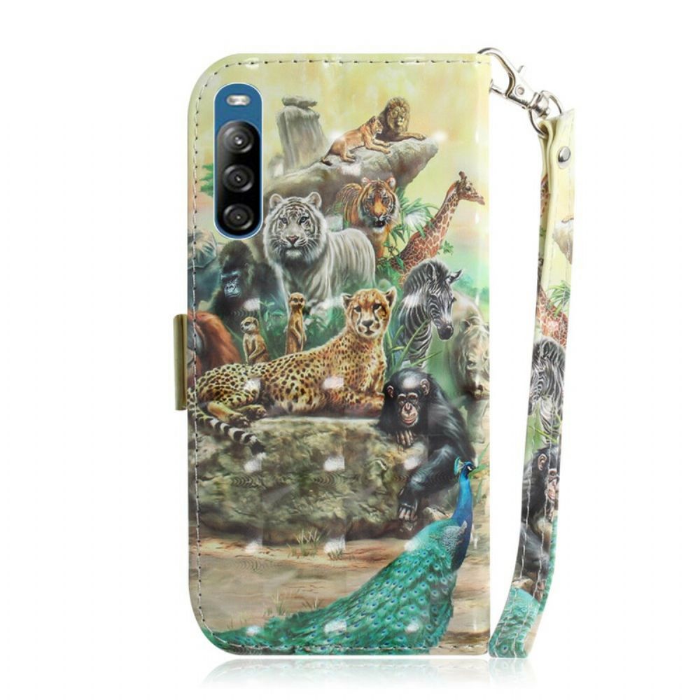 Flip Case Für Sony Xperia L4 Mit Kordel Tanga-safaritiere