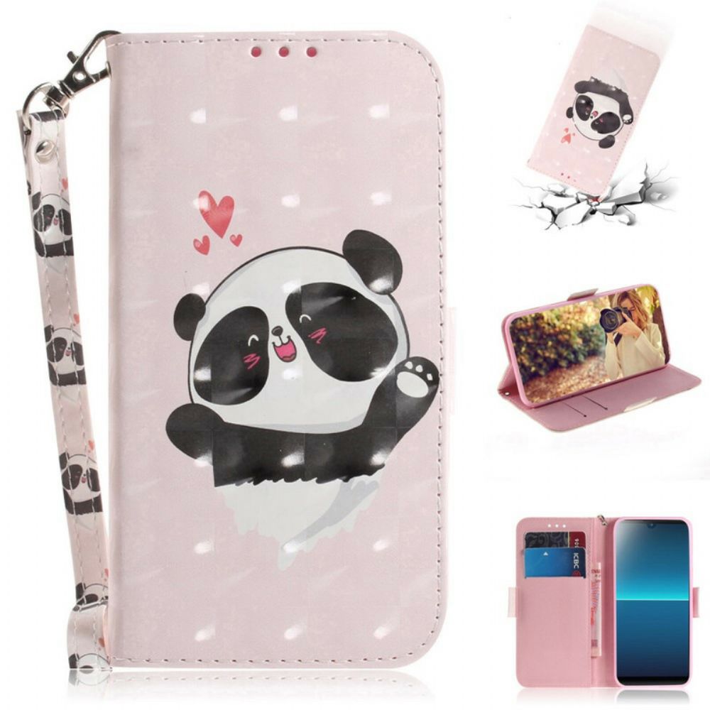 Lederhüllen Für Sony Xperia L4 Mit Kordel Tanga Panda Love