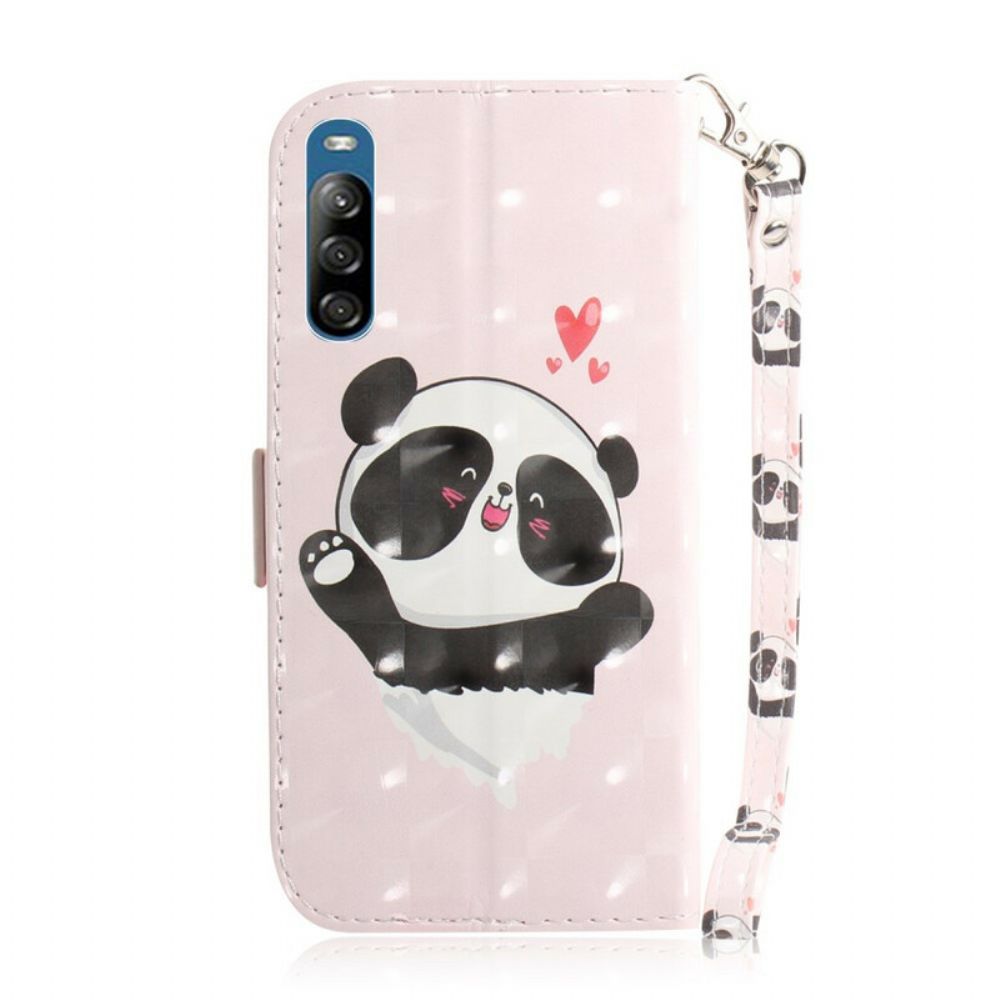 Lederhüllen Für Sony Xperia L4 Mit Kordel Tanga Panda Love