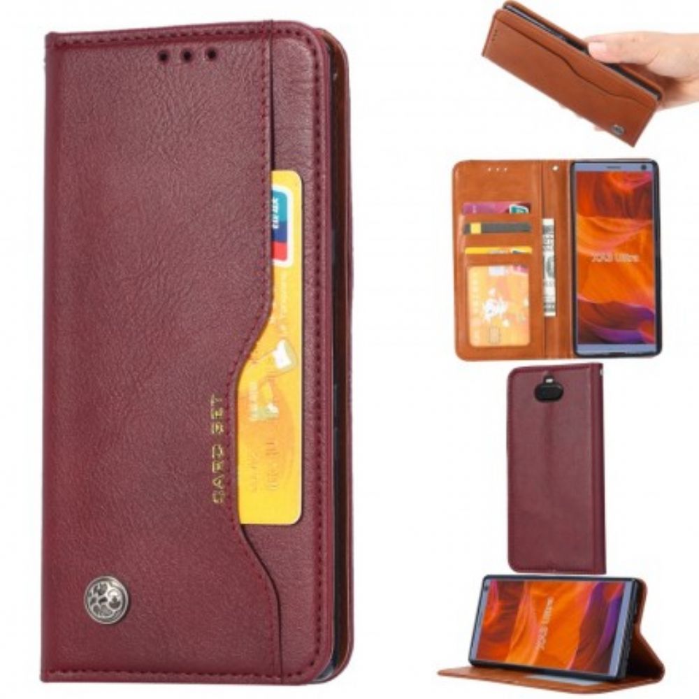 Schutzhülle Für Sony Xperia 10 Flip Case Kartenetui Aus Kunstleder