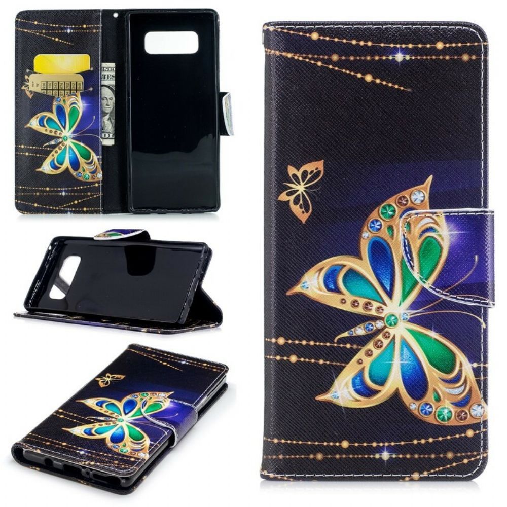 Flip Case Für Samsung Galaxy Note 8 Magischer Schmetterling