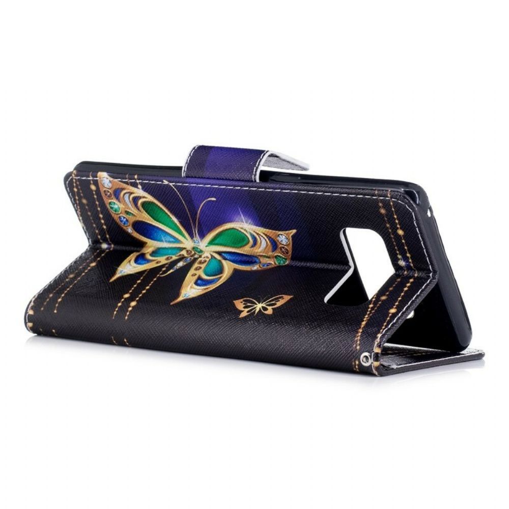 Flip Case Für Samsung Galaxy Note 8 Magischer Schmetterling