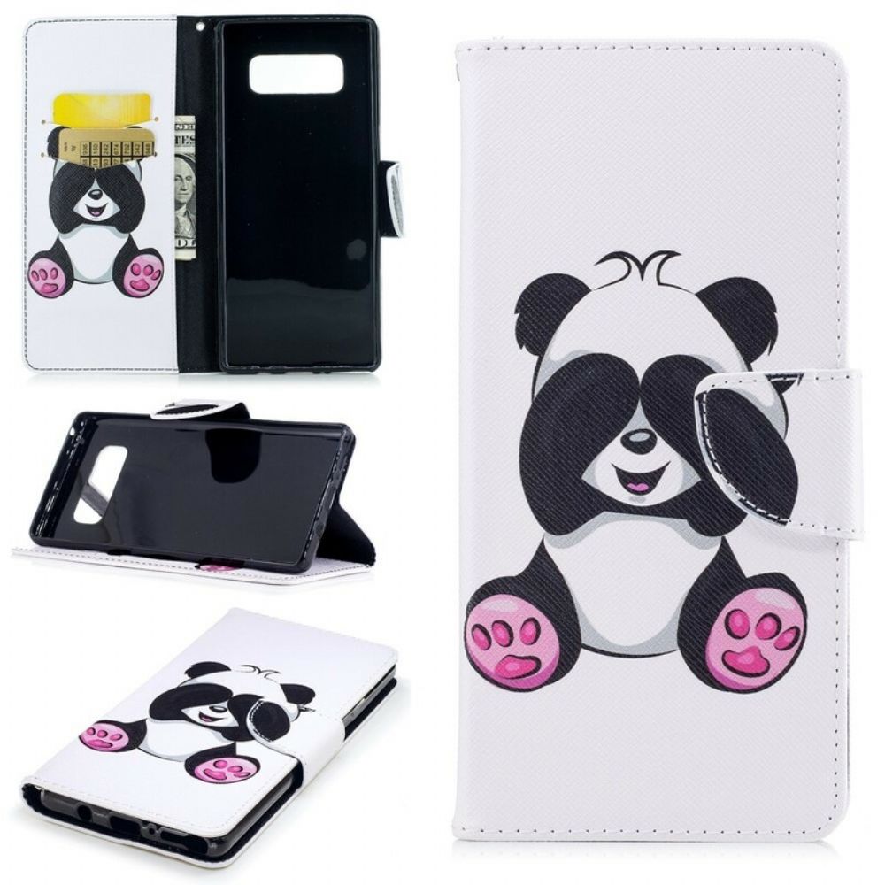 Flip Case Für Samsung Galaxy Note 8 Panda-spaß