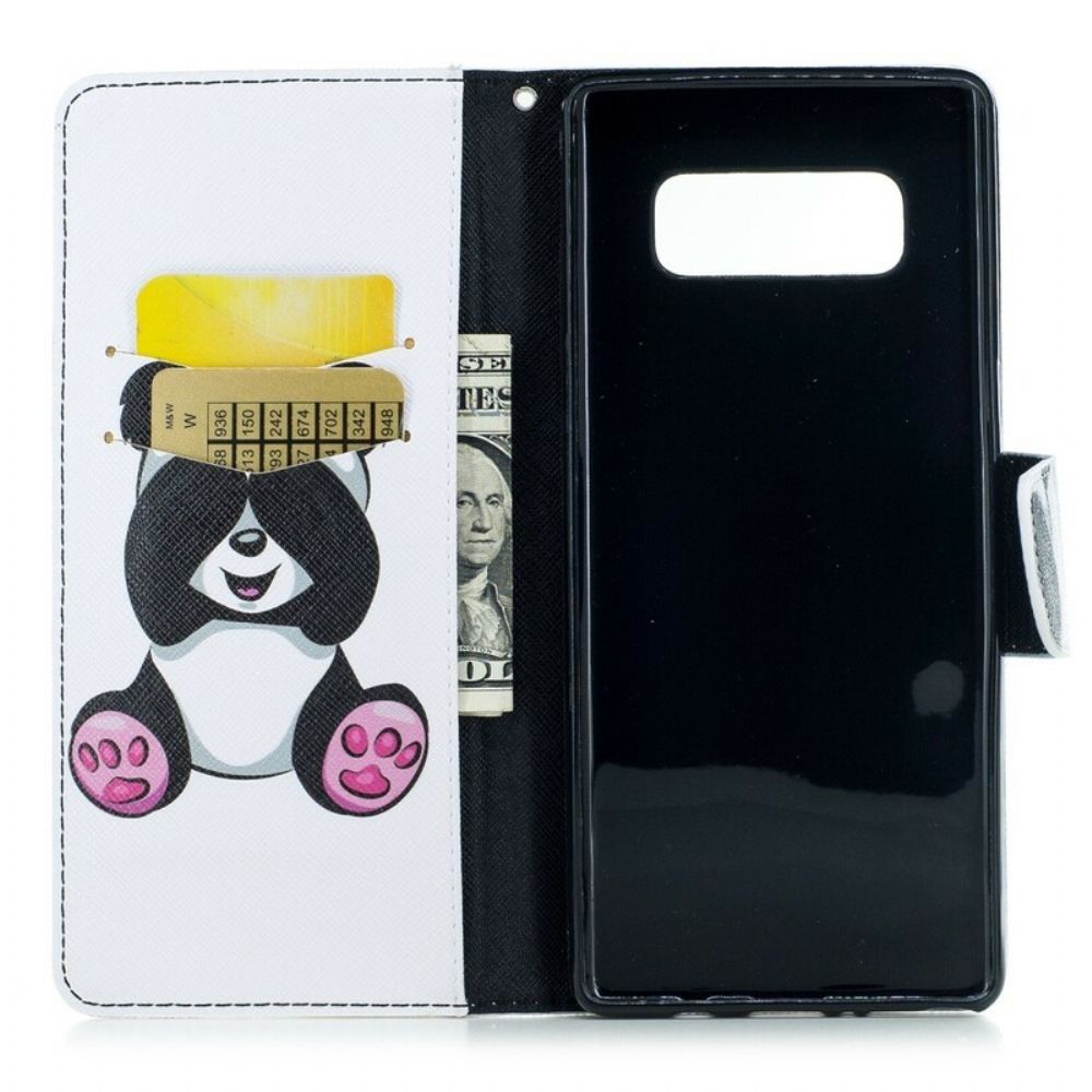 Flip Case Für Samsung Galaxy Note 8 Panda-spaß