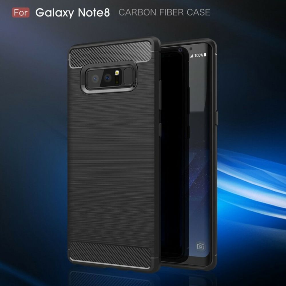 Handyhülle Für Samsung Galaxy Note 8 Gebürstete Kohlefaser